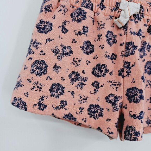 Lucky Brand Shorts 4T Pink Blue Floral Cotton Stretch Elastic Waist Pull On Baby - Picture 4 of 8